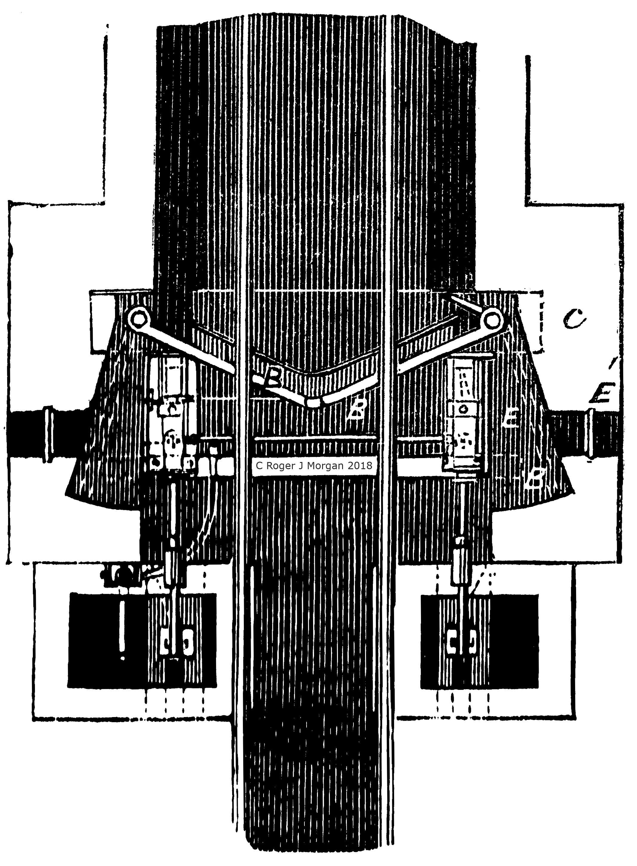 Rammell's patent drawing of the upper portal of the Crystal Palace Pneumatic Railway